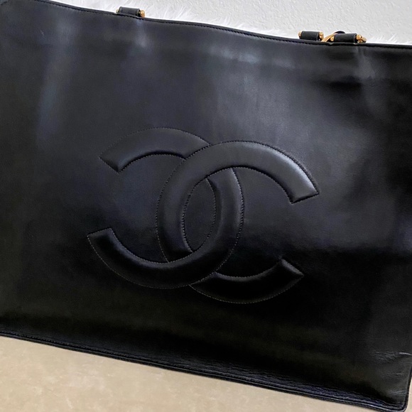 💓Sold💓Chain Large Shoulder Tote Bag Black - Picture 3 of 16